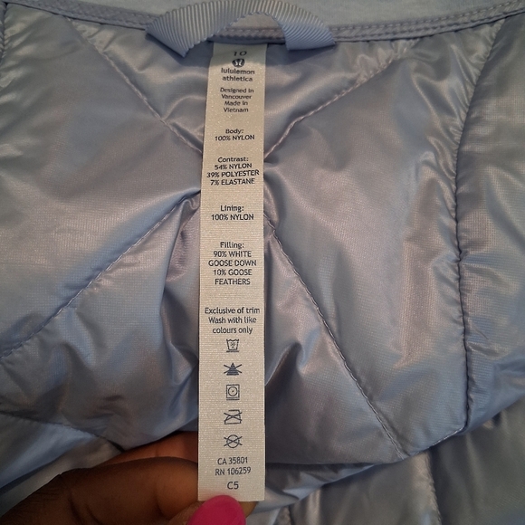 Lululemon Down For Run Down Filled Vest In Pale Blue Size 10 - Picture 7 of 13